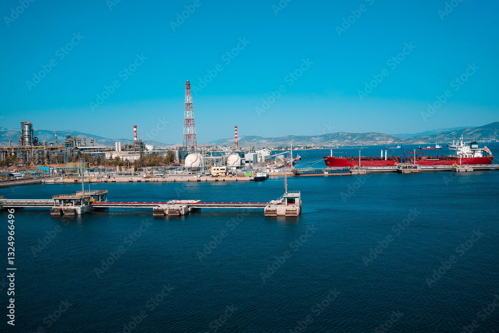 Sea transportation of Liquefied Petroleum Gas. LPG tanker is heading to LPG terminal for gas loading. Sea transportation of Liquefied Petroleum Gas. LPG tanker is heading to LPG terminal for gas loading.