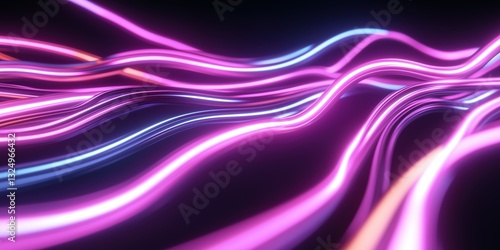 Wallpaper Mural abstract neon light flowing across a dark background, create a sense of futuristic Torontodigital.ca