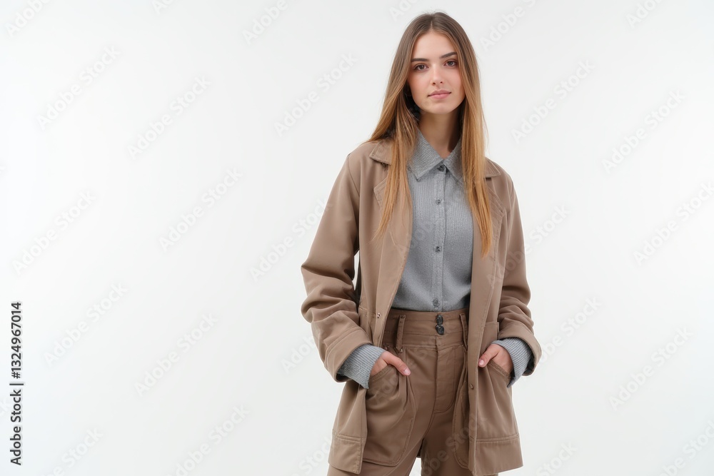 Half-Length (Waist-Up) portrait of young stylish smiling Iraqi female model in emo wear isolated on pure white background looking at camera Half-Length (Waist-Up) portrait of young stylish smiling Iraqi female model in emo wear isolated on pure white background looking at camera