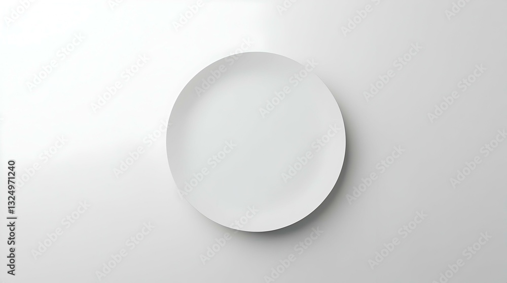 Empty White Plate isolated on white background Empty White Plate isolated on white background