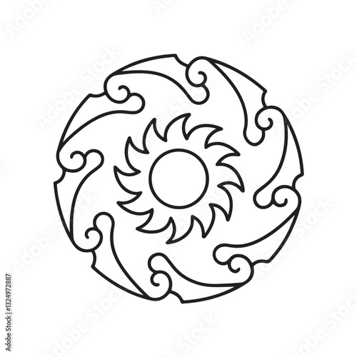 abstract flower. Simple mandala design for coloring. Vector floral mandala. Geometric ornamental mandalas. bold and easy coloring pages, mandala victor. mandala illustration. mandala line art