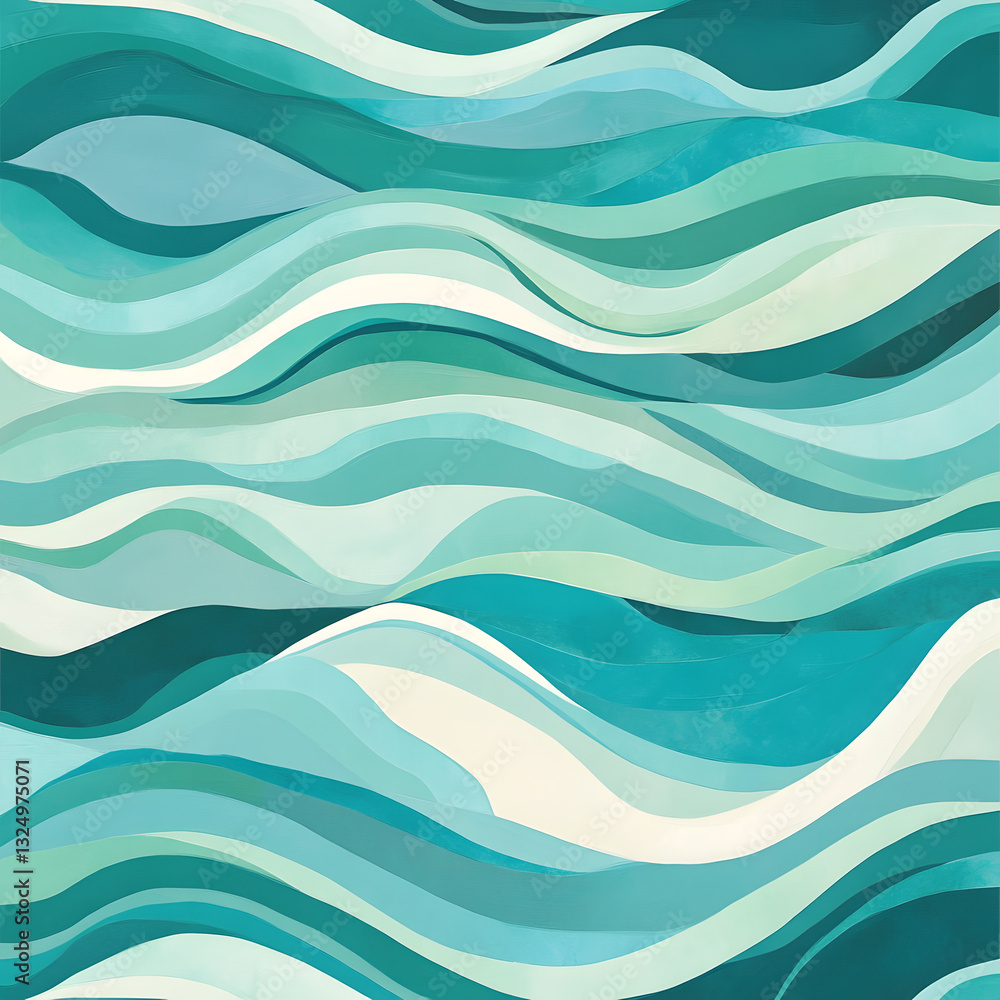 Fototapeta premium Slim Ocean Tide Border with See-Through Background Reflecting Serene Water Scenes