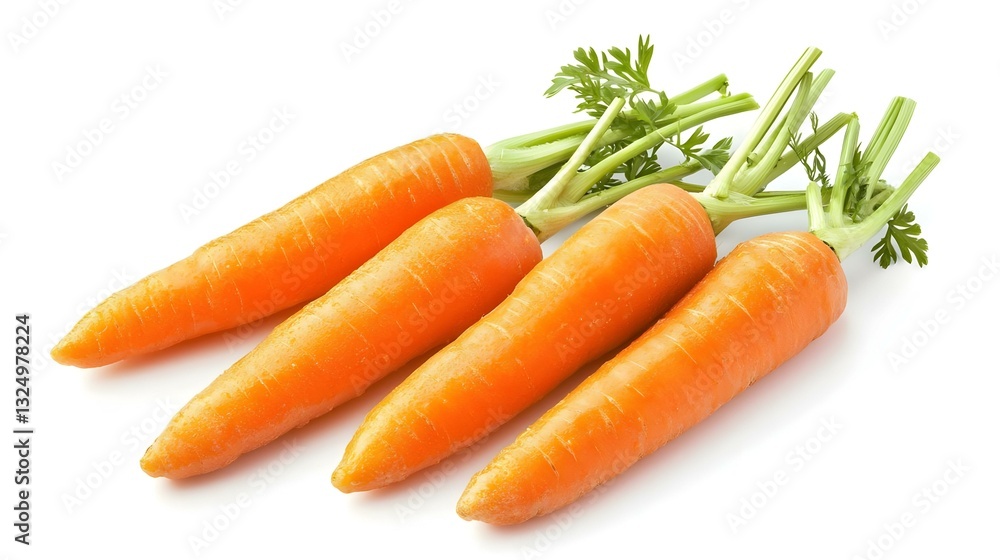 Fresh Organic Carrots Isolated on White Background Fresh Organic Carrots Isolated on White Background