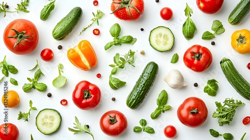 Wallpaper Mural A vibrant overhead shot of fresh vegetables Torontodigital.ca