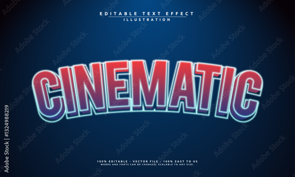 Obraz premium Editable cinematic 3D text effect template, perfect for business branding, logos, and professional design projects