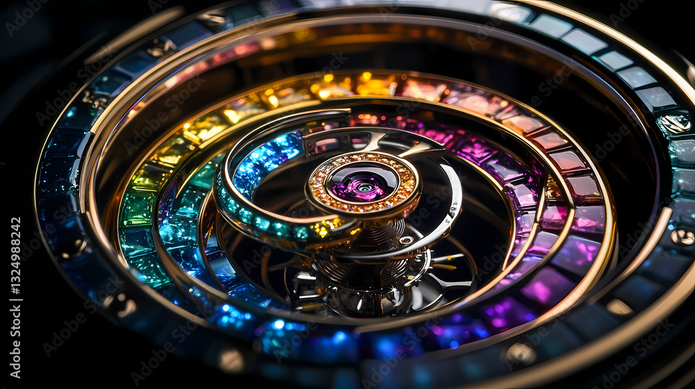 Naklejka premium Tourbillon spirale multicolore. Hypnotic Lumens. Illustration
