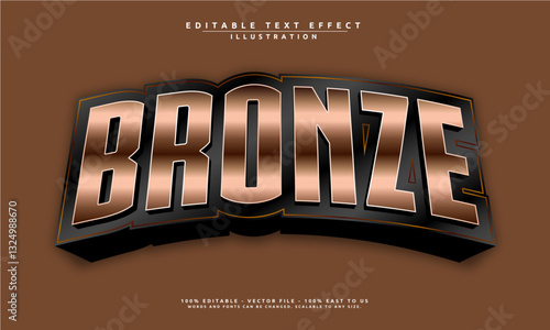 Editable bronze font text effect template with a stylish look. Perfect for branding, luxury designs, and elegant logos
