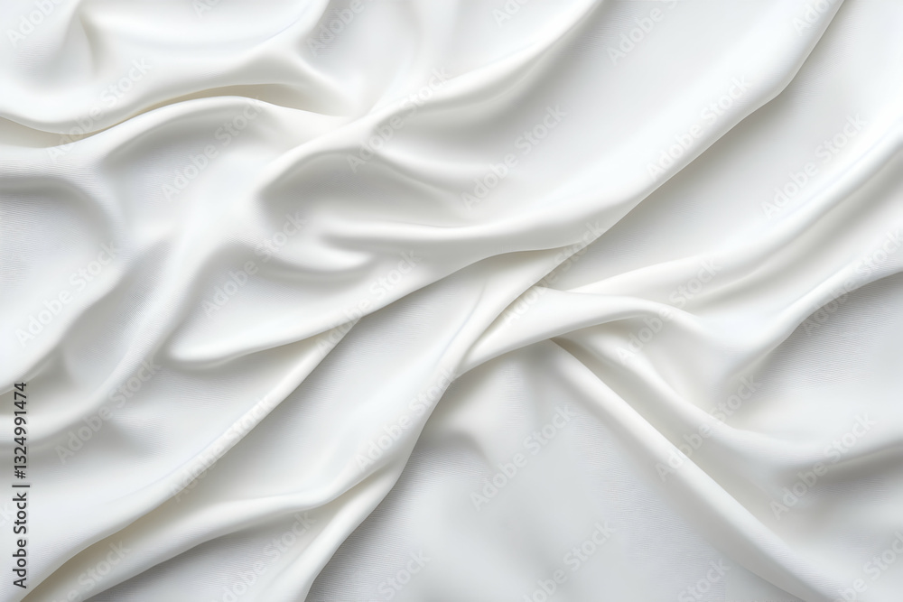 Soft, white fabric draped in elegant folds Soft, white fabric draped in elegant folds