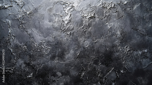 A textured dark plaster or concrete wall, ideal for use as a dramatic background in presentations or designs