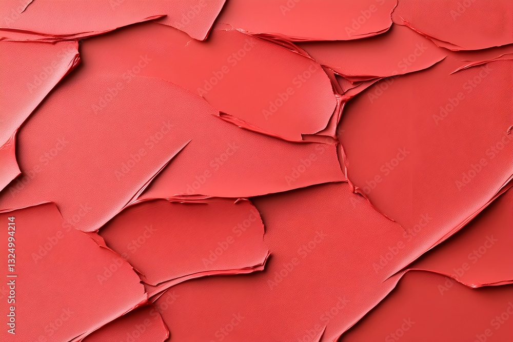 Textured, vibrant red cosmetic product Textured, vibrant red cosmetic product