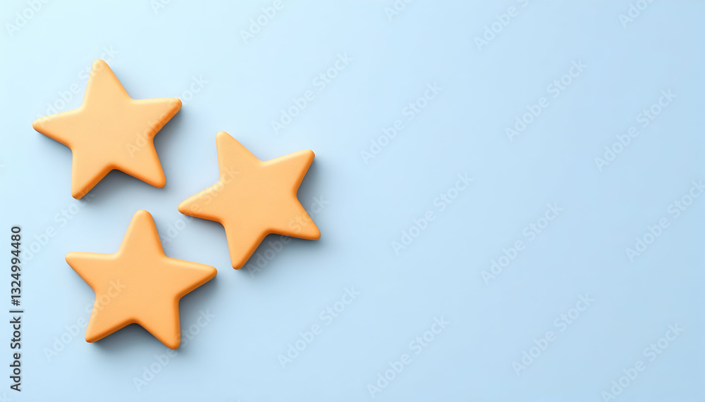 Three peach-colored stars on a light-blue background Three peach-colored stars on a light-blue background