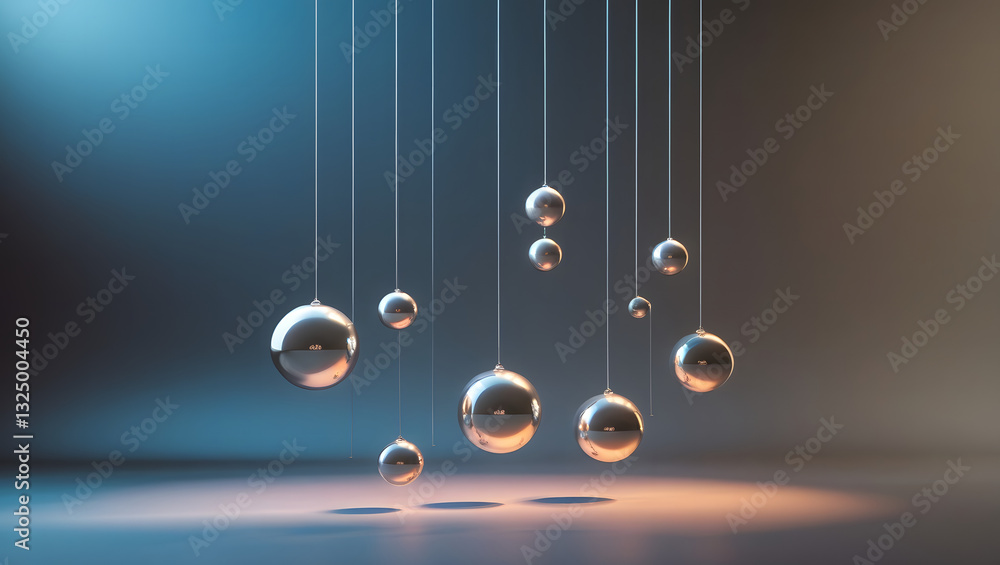 Obraz premium Metallic Pendulum Balls of Newton's Cradle