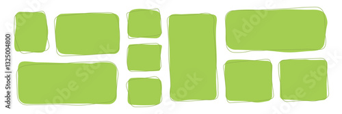 Abstract rectangle frames with wiggly borders. Variorse Shapes with zigzag edge. Vector illustration