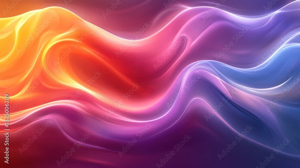 A wavy, smooth digital reflection with vibrant colors A wavy, smooth digital reflection with vibrant colors