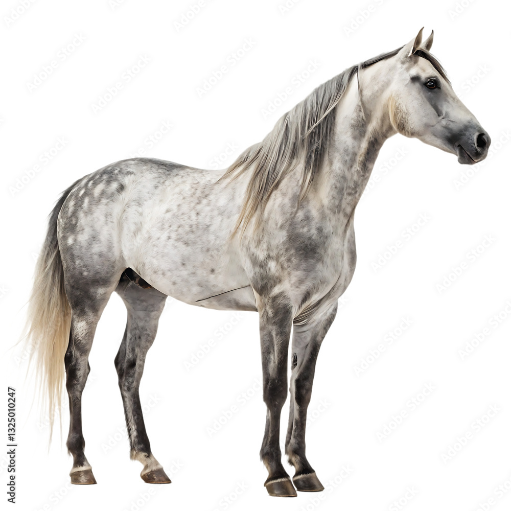 Beautiful gray dappled horse standing majestically showcasing its muscular build and elegant stance perfect for equestrian lovers horse breeders and those passionate about majestic equine beauty Beautiful gray dappled horse standing majestically showcasing its muscular build and elegant stance perfect for equestrian lovers horse breeders and those passionate about majestic equine beauty