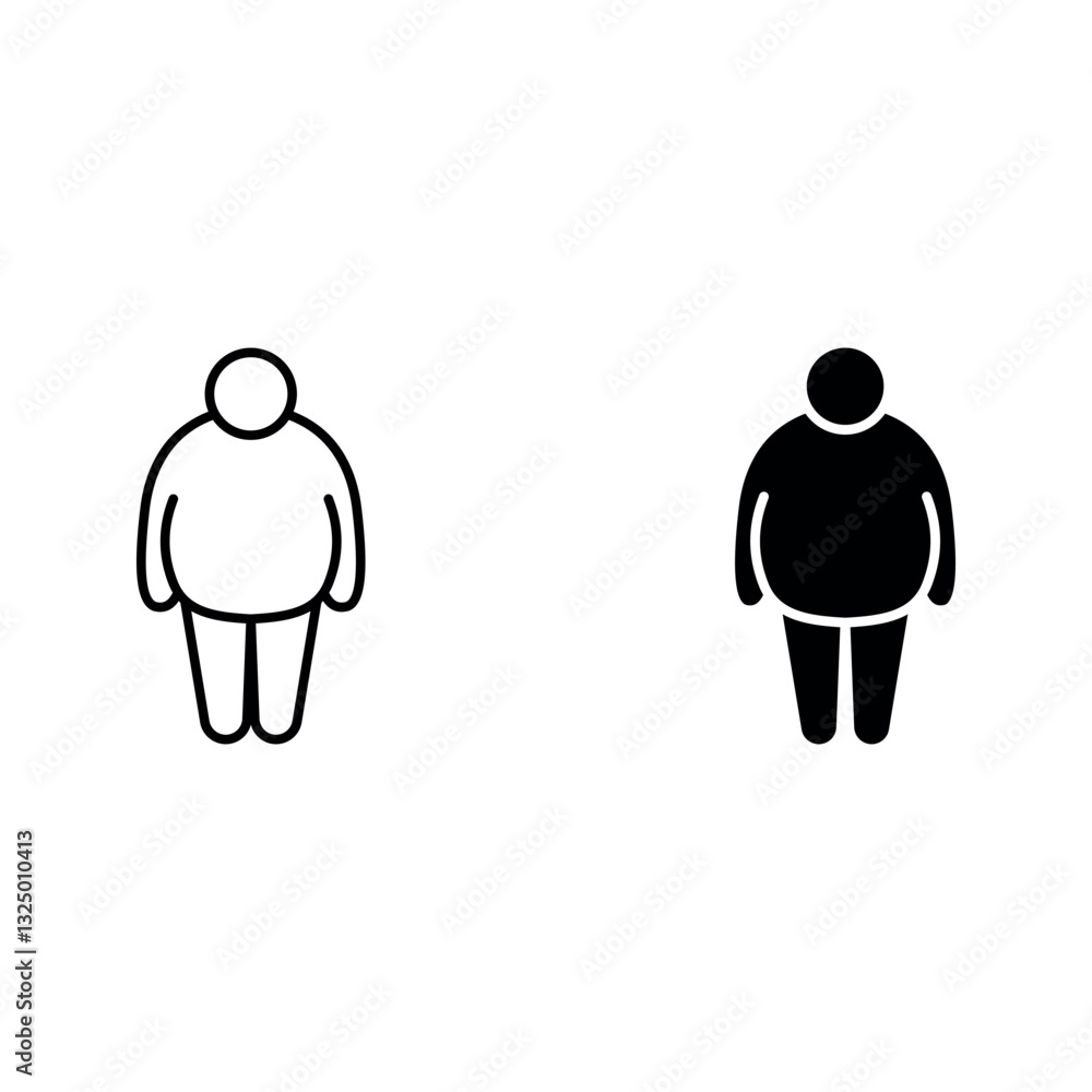 Fototapeta premium overweight icon set color editable on white background