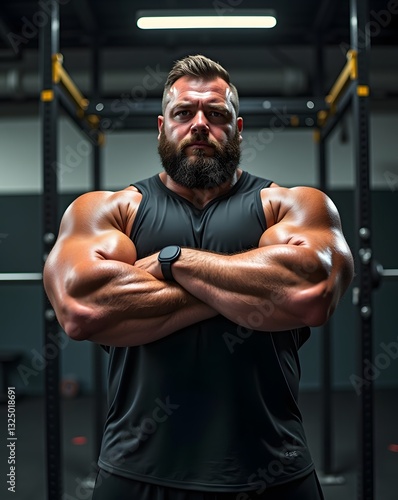 huge powerlifter staying at gym