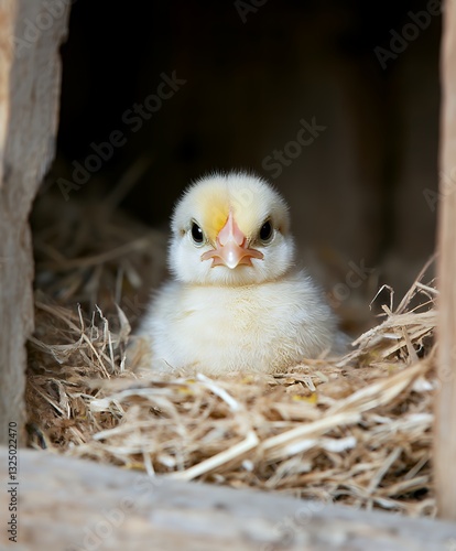 newly hatched chick with buttercup yellow layer
