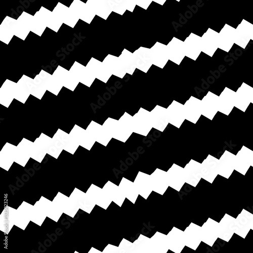 Diagonal zigzag lines seamless pattern. Curves print. Angled jagged stripes ornament. Slanted wavy stripe figures. Linear waves motif. Striped background. Tilted broken line shapes wallpaper. Vector