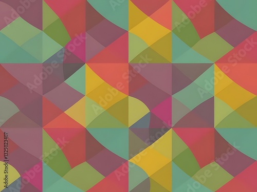 Wallpaper Mural Colorful geometric abstract pattern, seamless design, vibrant shades, mosaic, background, modern art, textile, design element. Torontodigital.ca