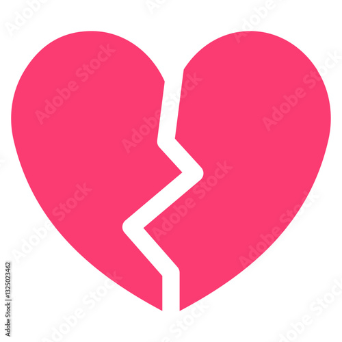 Red Heartbreak flat icon , broken heart icon. SVG