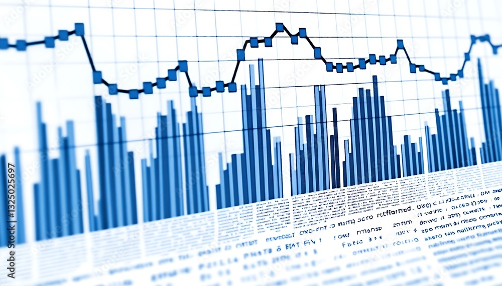 Financial chart graph showing growth and analysis