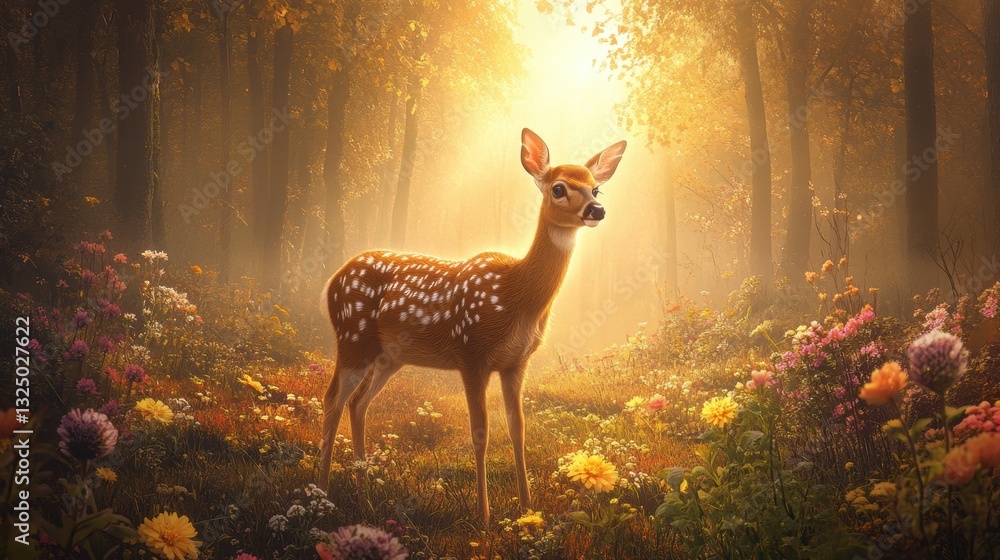 Fototapeta premium Deer in Spring forest.