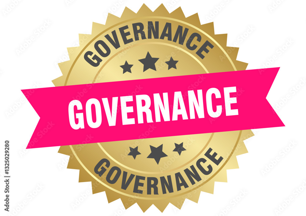 governance. governance round pink and gold label isolated on transparent background governance. governance round pink and gold label isolated on transparent background