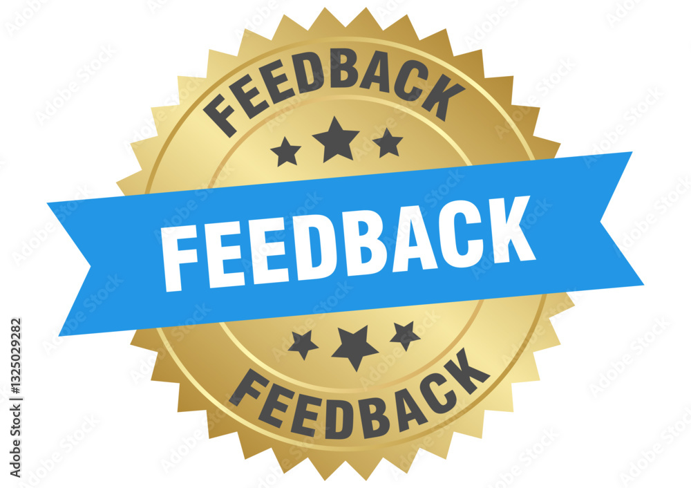 feedback. feedback round blue and gold label isolated on transparent background feedback. feedback round blue and gold label isolated on transparent background