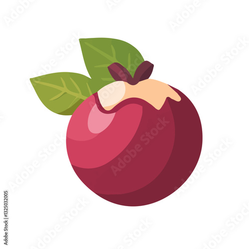 Wild Mangosteen Icon – Vector Illustration of the Exotic Fruit

