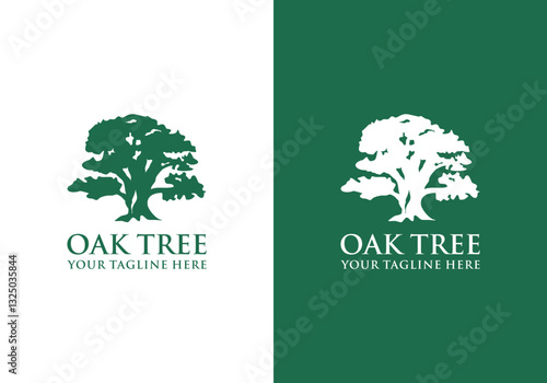 nature logo vector design template silhouette oak tree art symbol abstract tree logo silhouette oak tree