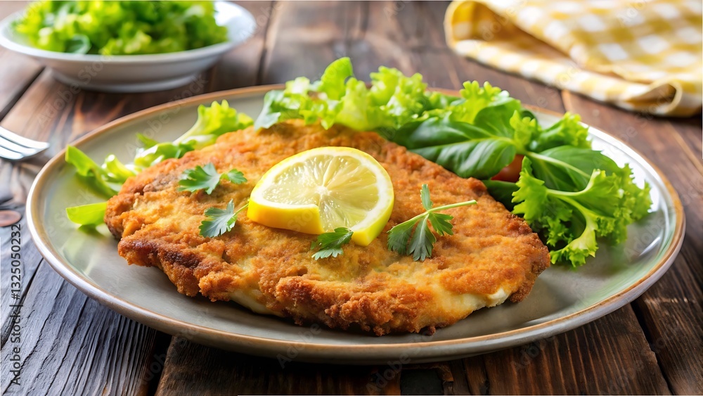 Pork Milanese with Fresh Lettuce and Lemon – Crispy and Flavorful Italian Dish Pork Milanese with Fresh Lettuce and Lemon – Crispy and Flavorful Italian Dish