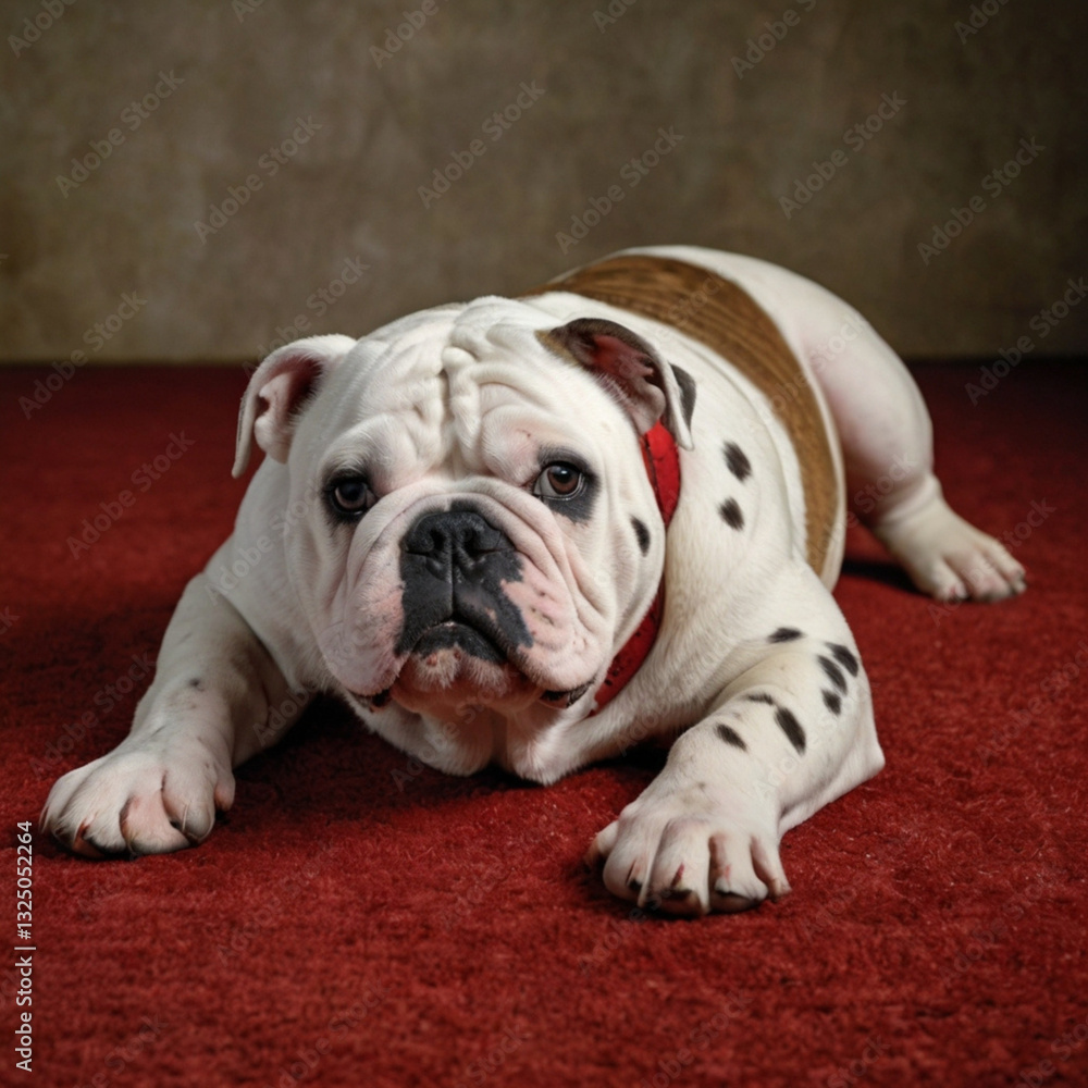 Fototapeta premium white English Bulldog