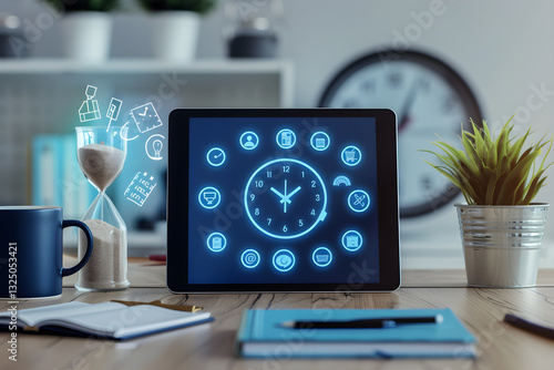 Effective Time Management Strategies Visualization in a Workspace Environment