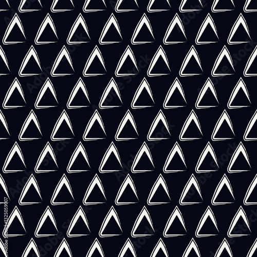 Triangle motif minimal geometric print. Paint brush seamless pattern. Freehand design background. Trendy handdrawn modern simple geo ornament. Artistic hand drawn abstract vector wallpaper