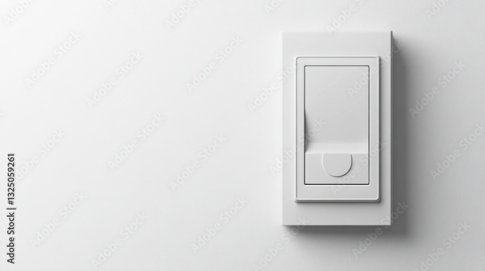 A classic white toggle switch isolated against a bright white surface A classic white toggle switch isolated against a bright white surface