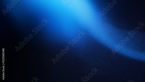 Blue light leaks and gradient over an abstract grainy background. Grainy colorful warm blue light leaks on a black background with a dust texture. Blue wavy abstract background for presentation