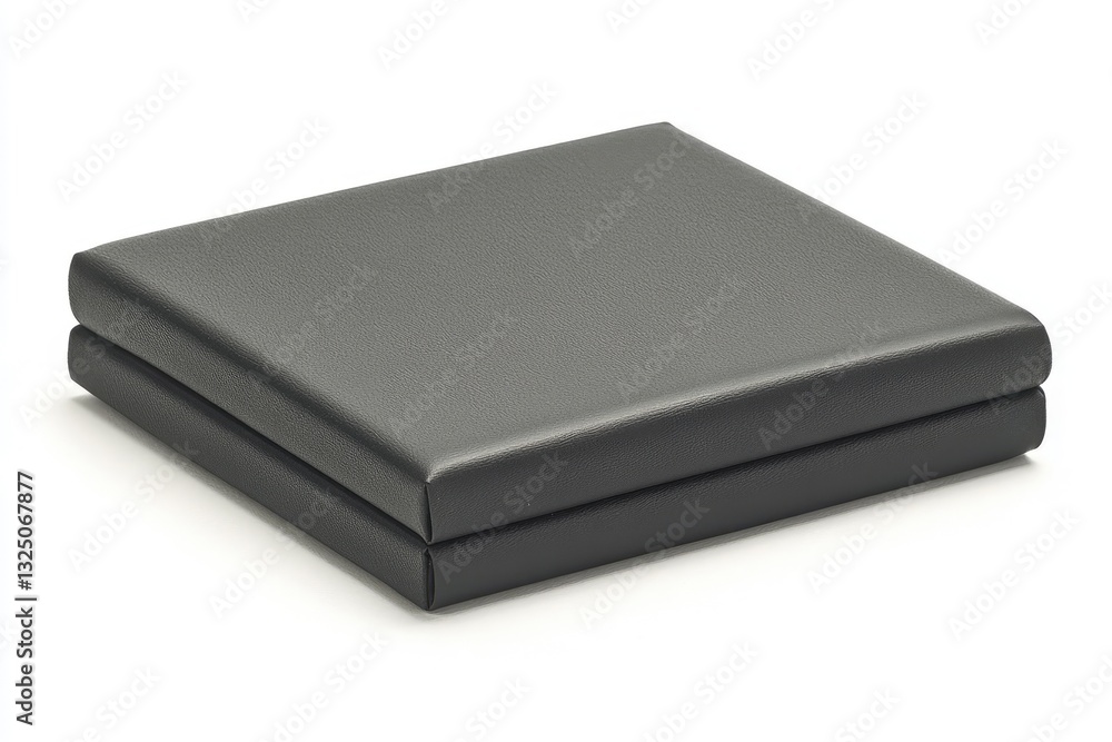 Dark gray, square, foldable jewelry box. Two layers, smooth, rigid exterior Dark gray, square, foldable jewelry box. Two layers, smooth, rigid exterior