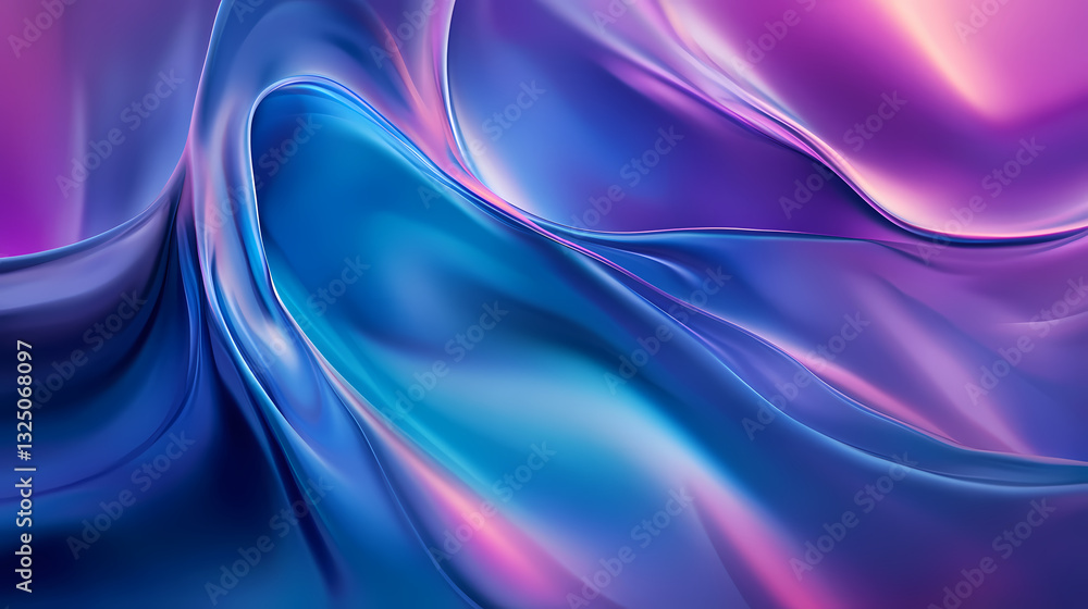 A high-resolution, minimalist abstract background featuring fluid waves of vibrant colors in shades of blue and purple. Hyperspectral Waves. Illustration A high-resolution, minimalist abstract background featuring fluid waves of vibrant colors in shades of blue and purple. Hyperspectral Waves. Illustration