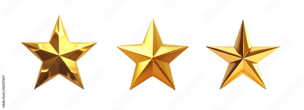 set of three gold star isolated on white background set of three gold star isolated on white background