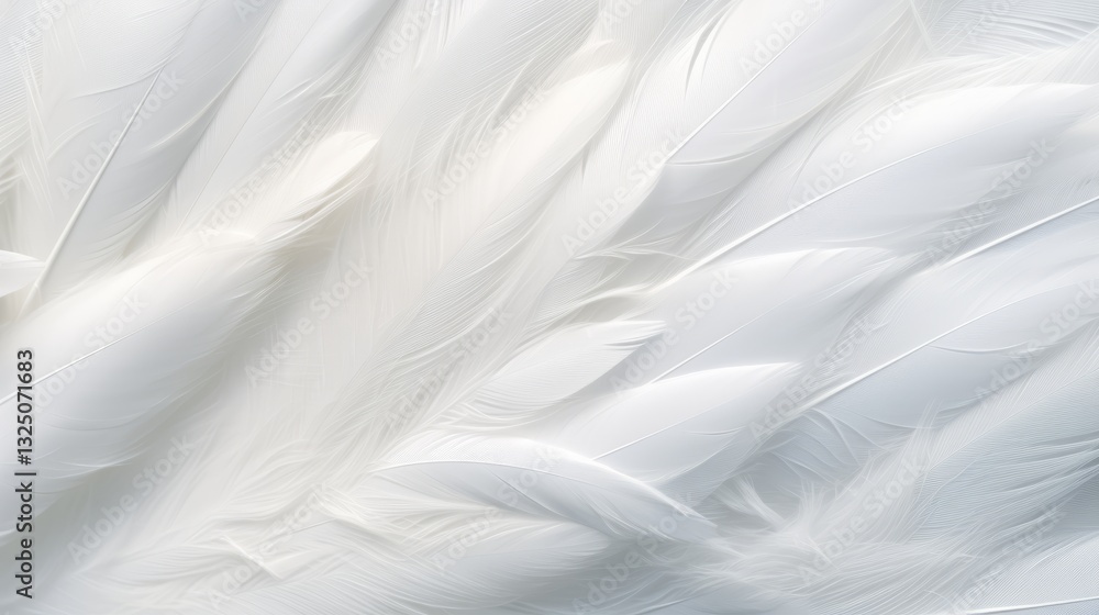 Obraz premium White Feather Closeup with Calm Background Symbolizing Peace Hope and Spirituality Ai Generated