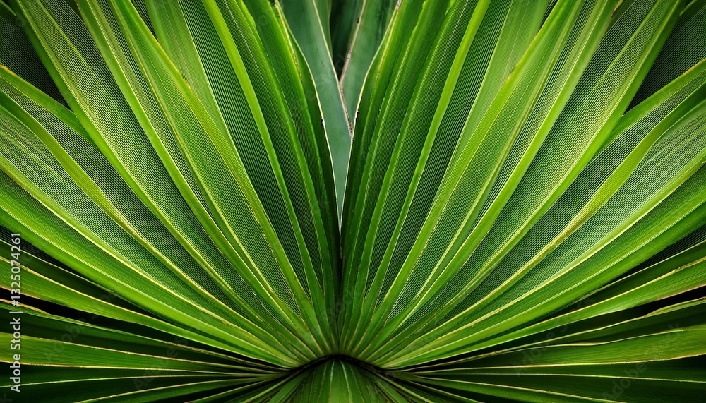 Obraz premium close up of glossy green leaves of foxtail agave abstract green leaves texture nature background