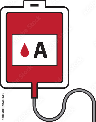 Infuse Blood Bags Sign Symbol for Blood Type A icon.