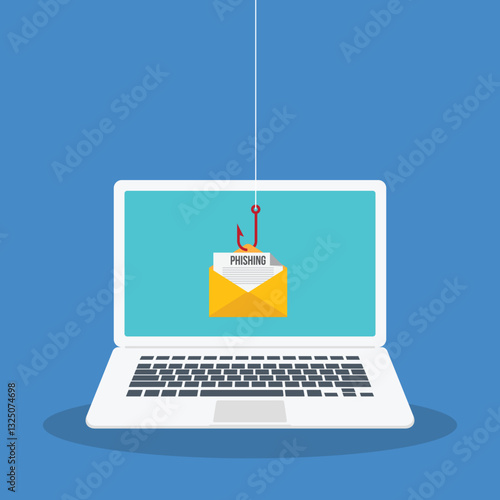 Email / envelope spam. Virus, malware, email fraud, e-mail spam, phishing scam, hacker attack concept. Vector illustration	
