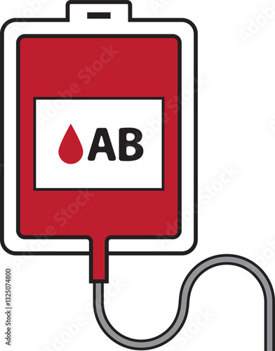 Infuse Blood Bags Sign Symbol for Blood Type AB icon.