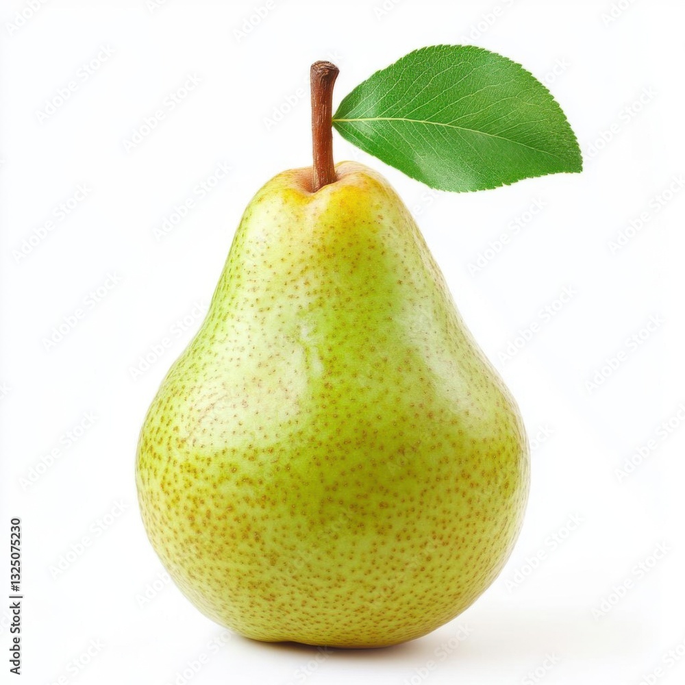 Fresh Pear Delight: A perfectly ripe green pear with a vibrant green leaf, offering a simple yet appetizing visual, perfect for conveying freshness, healthy eating, and the joys of natural foods. Fresh Pear Delight: A perfectly ripe green pear with a vibrant green leaf, offering a simple yet appetizing visual, perfect for conveying freshness, healthy eating, and the joys of natural foods.
