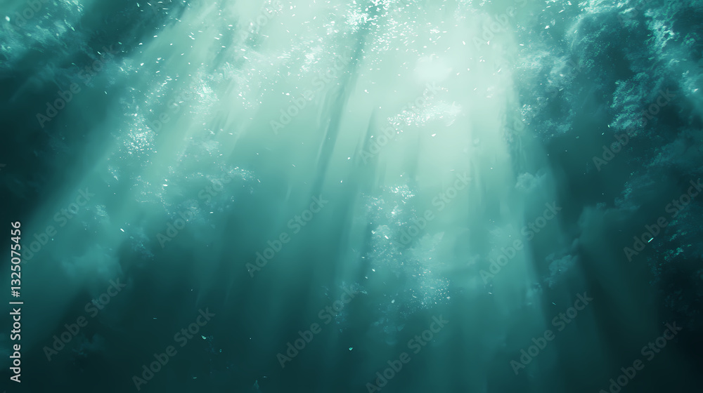 Fototapeta premium Magic mystical aquamarine background with rays of light. mystical. illustration. Mystical Rays. Illustration