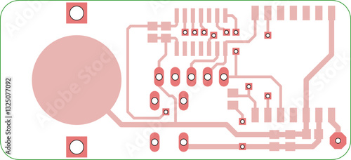 Tracing conductors of printed circuit board
of electronic device. Vector engineering 
drawing of pcb design. Electric background.
Computer technic cad project.