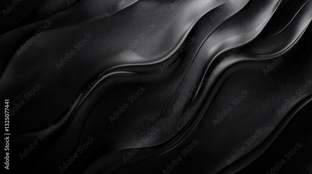 Fototapeta premium Smooth black waves creating a modern abstract background design