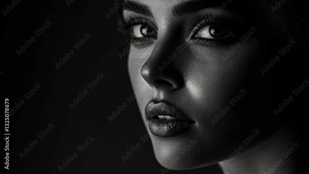 Dramatic black and white portrait sequence highlighting expressions in low light Dramatic black and white portrait sequence highlighting expressions in low light